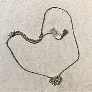 FREE w Purchase! Silver & Crystal Pretzel Necklace